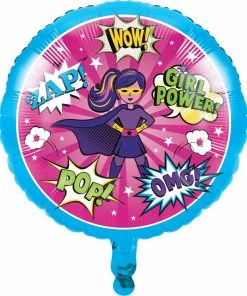 Creative Converting Kids Birthday Party Themes Girl Superhero Metallic Balloon 18" (Case Pack Of 10)