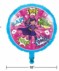 Creative Converting Kids Birthday Party Themes Girl Superhero Metallic Balloon 18" (Case Pack Of 10)