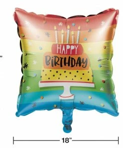 Creative Converting Hoppin' Birthday Cake Metallic Balloon 18" (Case Pack Of 10) Adult Birthday Party Themes
