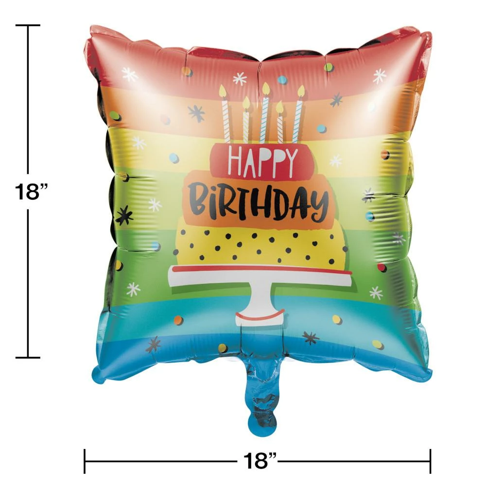 Creative Converting Hoppin' Birthday Cake Metallic Balloon 18" (Case Pack Of 10) Adult Birthday Party Themes