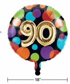 Creative Converting Balloon Birthday Metallic Balloon 18", 90 (Case Pack Of 10)