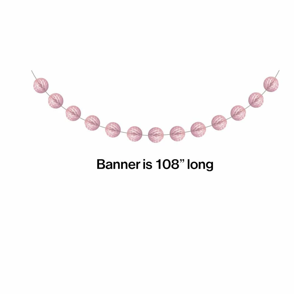 Creative Converting Classic Pink Mini Honeycomb Garland (Case Pack Of 12) Solid Color Tableware