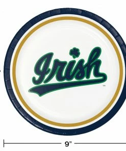 Creative Converting University Of Notre Dame Dinner Plate 8ct NCAA College Themed Party Decorations