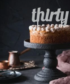 Creative Converting Silver Glitter Thirty Cake Topper (12/Case) Adult Birthday Party Themes