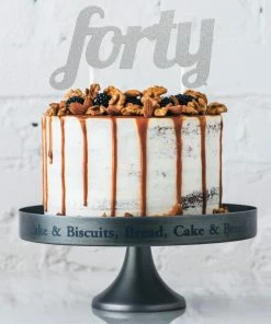 Creative Converting Adult Birthday Party Themes Silver Glitter Forty Cake Topper (12/Case)