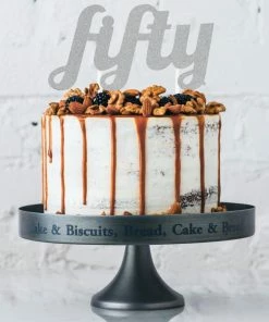 Creative Converting Silver Glitter Fifty Cake Topper (12/Case) Adult Birthday Party Themes