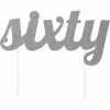 Creative Converting Silver Glitter Sixty Cake Topper (12/Case)