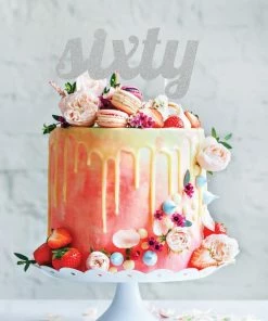 Creative Converting Silver Glitter Sixty Cake Topper (12/Case)