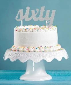 Creative Converting Silver Glitter Sixty Cake Topper (12/Case)