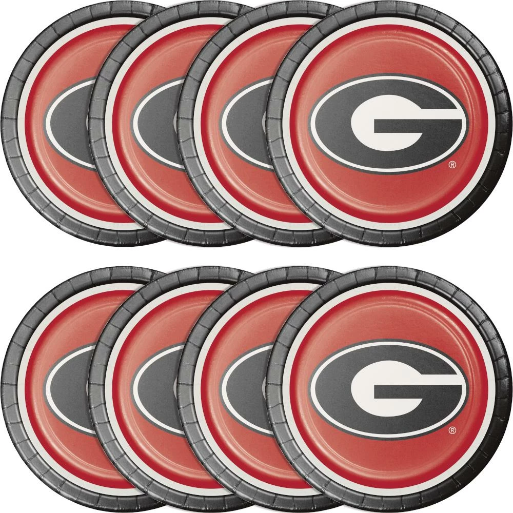 Creative Converting University Of Georgia Paper Plates, 8 Ct NCAA College Themed Party Decorations