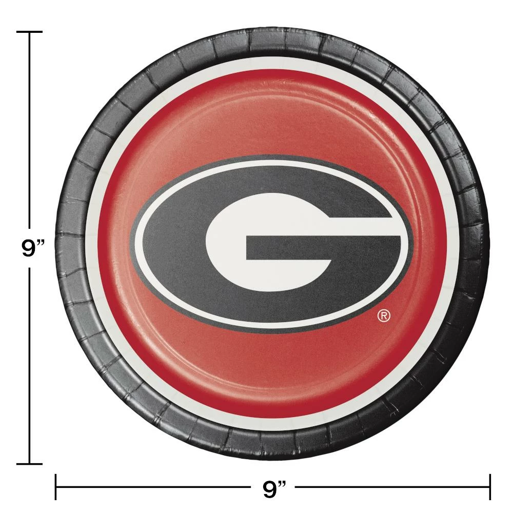 Creative Converting University Of Georgia Paper Plates, 8 Ct NCAA College Themed Party Decorations
