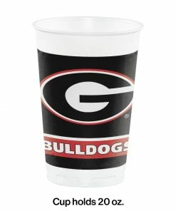 Creative Converting NCAA College Themed Party Decorations University Of Georgia 20 Oz Plastic Cups, 8 Ct