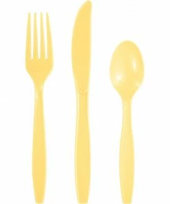 Creative Converting Soft Yellow 24Ct Assorted Cutlery (24/Pkg)