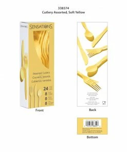 Creative Converting Soft Yellow 24Ct Assorted Cutlery (24/Pkg)