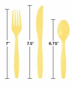 Creative Converting Soft Yellow 24Ct Assorted Cutlery (24/Pkg)