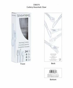 Creative Converting Clear 24Ct Assorted Cutlery (24/Pkg) Solid Color Tableware
