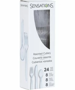 Creative Converting Clear 24Ct Assorted Cutlery (24/Pkg) Solid Color Tableware