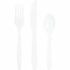 Creative Converting White 24Ct Assorted Cutlery (24/Pkg) Solid Color Tableware