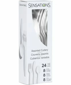 Creative Converting White 24Ct Assorted Cutlery (24/Pkg) Solid Color Tableware