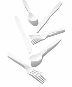 Creative Converting White 24Ct Assorted Cutlery (24/Pkg) Solid Color Tableware