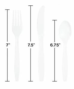 Creative Converting White 24Ct Assorted Cutlery (24/Pkg) Solid Color Tableware