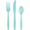 Creative Converting Spa Blue 24Ct Assorted Cutlery (24/Pkg) Solid Color Tableware