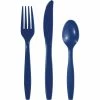 Creative Converting Solid Color Tableware Navy 24Ct Assorted Cutlery (24/Pkg)