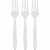 Creative Converting Solid Color Tableware Clear 24Ct Forks Only (24/Pkg)