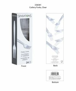 Creative Converting Solid Color Tableware Clear 24Ct Forks Only (24/Pkg)