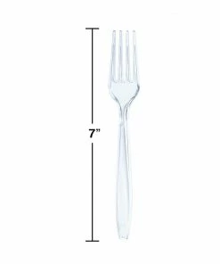Creative Converting Solid Color Tableware Clear 24Ct Forks Only (24/Pkg)