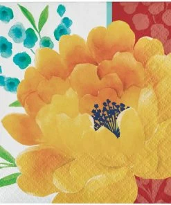 Creative Converting Beautiful Blossoms 24Ct 2Ply Beverage Napkin (24/Pkg) Themed Tableware