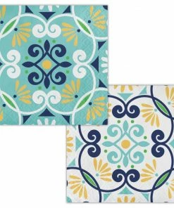 Creative Converting Themed Tableware Moroccan Tiles 24Ct 2Ply Beverage Napkin, Moroccan Tiles (24/Pkg)
