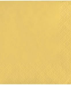 Creative Converting Soft Yellow 40Ct 2Ply Beverage Napkin (40/Pkg)