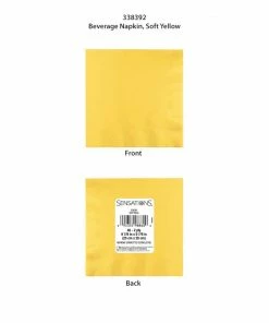 Creative Converting Soft Yellow 40Ct 2Ply Beverage Napkin (40/Pkg)