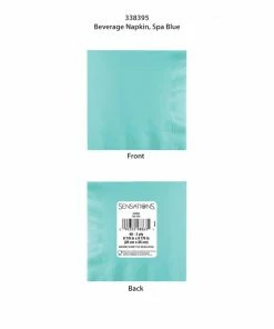 Creative Converting Spa Blue 40Ct 2Ply Beverage Napkin (40/Pkg)