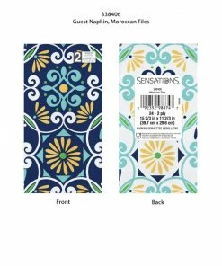 Creative Converting Moroccan Tiles 24Ct 2Ply Dinner Napkin, Moroccan Tiles (24/Pkg)