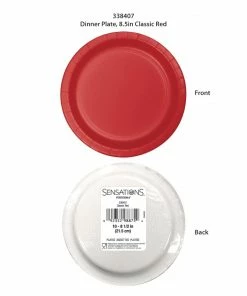 Creative Converting Solid Color Tableware Classic Red 10Ct Performa Dinner Plate (10/Pkg)