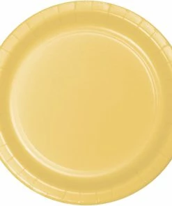 Creative Converting Soft Yellow 10Ct Performa Dinner Plate (10/Pkg) Solid Color Tableware