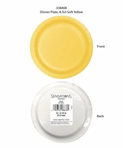 Creative Converting Soft Yellow 10Ct Performa Dinner Plate (10/Pkg) Solid Color Tableware
