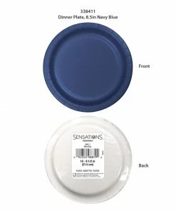 Creative Converting Solid Color Tableware Navy 10Ct Performa Dinner Plate, (10/Pkg)