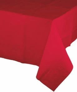 Creative Converting Solid Color Tableware Classic Red 1Ct Tablecover, 54X108" Paper/Poly (1/Pkg)
