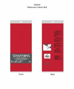 Creative Converting Solid Color Tableware Classic Red 1Ct Tablecover, 54X108