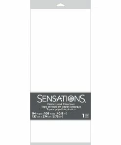 Creative Converting Solid Color Tableware White 1Ct Tablecover, 54X108" Paper/Poly (1/Pkg)