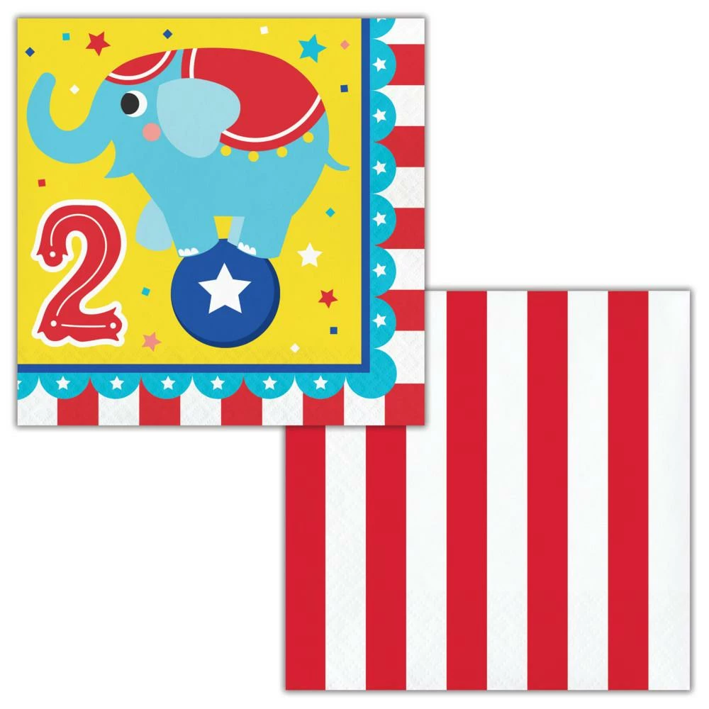 Creative Converting Circus Party Luncheon Napkins 2nd Birthday (192/Case) 1st Birthday Party Themes