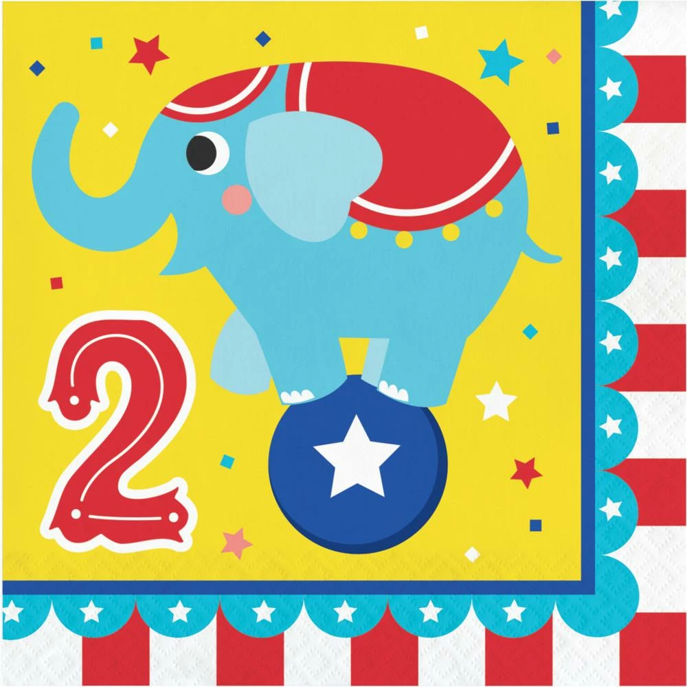 Creative Converting Circus Party Luncheon Napkins 2nd Birthday (192/Case) 1st Birthday Party Themes