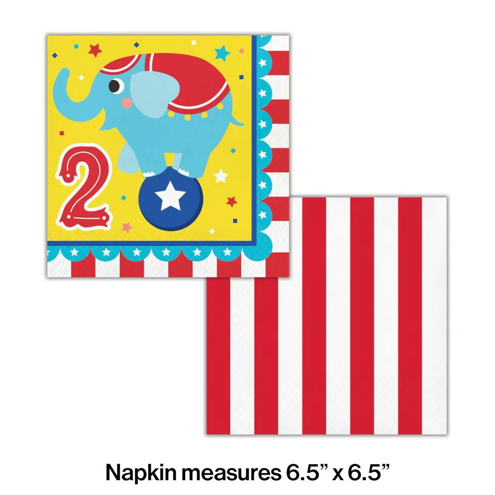 Creative Converting Circus Party Luncheon Napkins 2nd Birthday (192/Case) 1st Birthday Party Themes