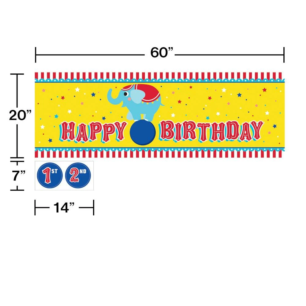 Creative Converting Circus Party Giant Party Banner With Stickes (6/Case)
