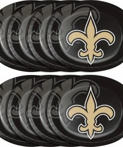 Creative Converting NFL And Football Party Supplies New Orleans Saints Oval Platter 10" X 12", 8 Ct