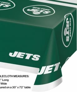 Creative Converting New York Jets Plastic Tablecover, 54" X 102" 1ct NFL And Football Party Supplies
