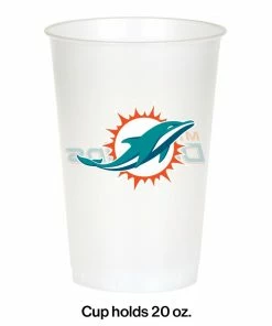Creative Converting Miami Dolphins Plastic Cup, 20oz 8ct